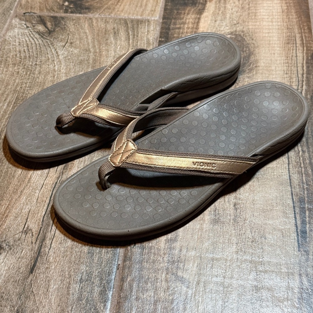 Vionic Women's Tide II Flip Flop‎ Sandal,Gold Brown,11